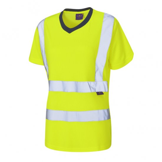 Leo Belstone EcoViz Comfort Women's T-Shirt Yellow - Arbejdstøj - Arbejdstøj til damer i plus size