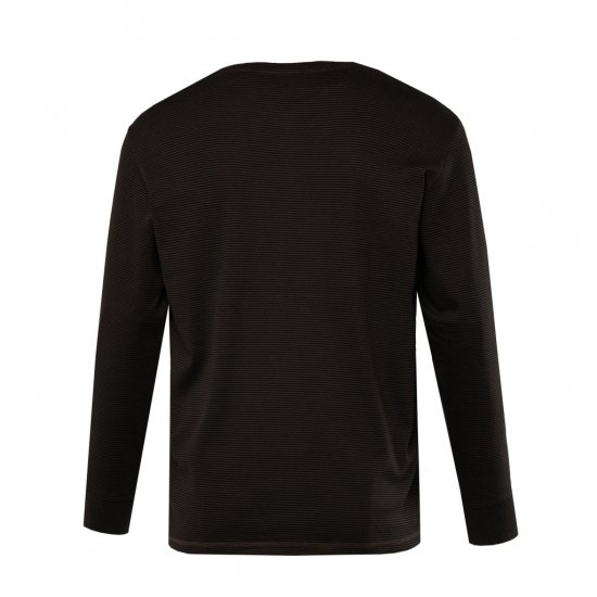 JP1880 T-Shirt Henley Long Sleeve Striped Brown TALL - HERRETØJ MT-6XLT - Tøj til høje mænd