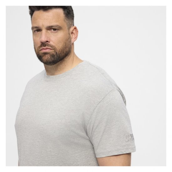 North Latitude T-Shirt O-Neck Grey Melange - T-shirts - T-shirts i store størrelser - 2XL-14XL