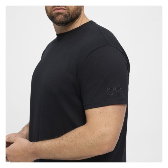 North Latitude T-Shirt O-Neck Black - T-shirts - T-shirts i store størrelser - 2XL-14XL