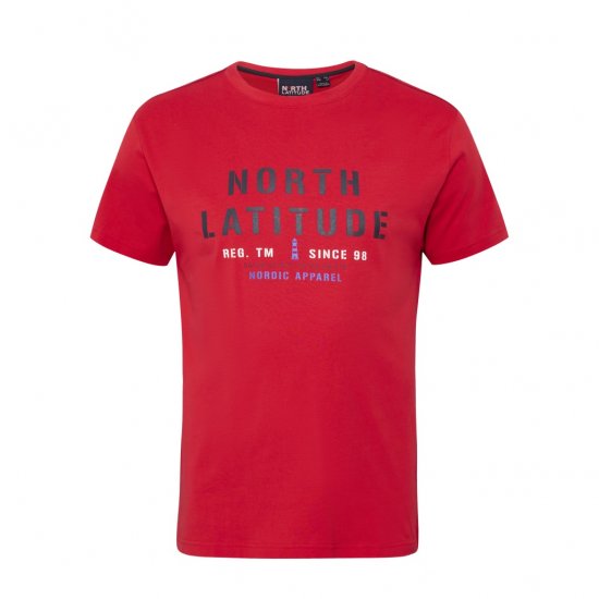 North Latitude Logo T-Shirt Red - T-shirts - T-shirts i store størrelser - 2XL-14XL
