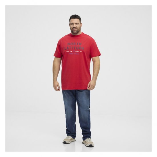 North Latitude Logo T-Shirt Red - T-shirts - T-shirts i store størrelser - 2XL-14XL