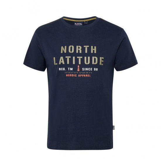 North Latitude Logo T-Shirt Navy - T-shirts - T-shirts i store størrelser - 2XL-14XL
