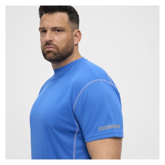 North Latitude Sport Tech T-Shirt Cobolt Blue - T-shirts - T-shirts i store størrelser - 2XL-14XL