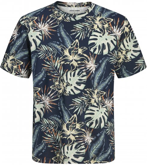 Jack & Jones Honolulu T-Shirt Navy - T-shirts - T-shirts i store størrelser - 2XL-14XL