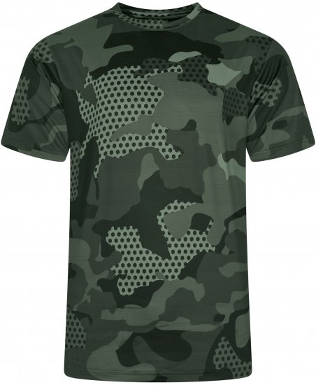 Kam Jeans AP016 Camo Technical T-Shirt Charcoal - T-shirts med print i store størrelser - T-shirts med print i store størrelser