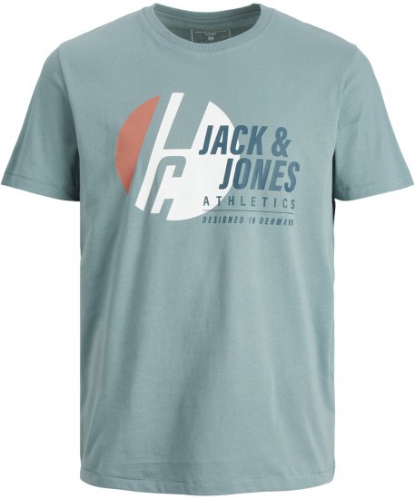 Jack & Jones Spring Logo T-Shirt Cyan - T-shirts - T-shirts i store størrelser - 2XL-14XL