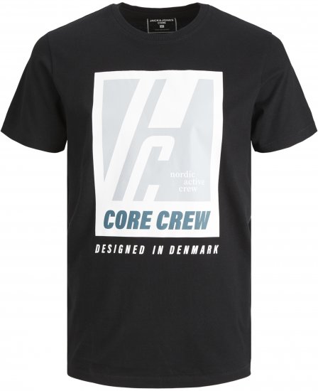Jack & Jones Spring Logo T-Shirt Black - T-shirts - T-shirts i store størrelser - 2XL-14XL