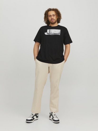 Jack & Jones Logan T-Shirt Black - T-shirts - T-shirts i store størrelser - 2XL-14XL