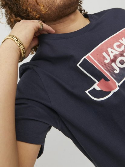 Jack & Jones Logan T-Shirt Navy - T-shirts - T-shirts i store størrelser - 2XL-14XL