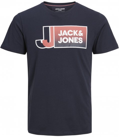 Jack & Jones Logan T-Shirt Navy - T-shirts - T-shirts i store størrelser - 2XL-14XL