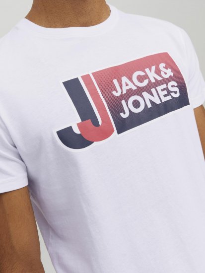 Jack & Jones Logan T-Shirt White - T-shirts - T-shirts i store størrelser - 2XL-14XL