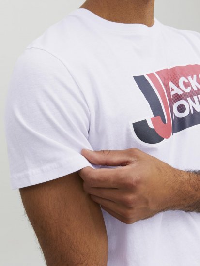 Jack & Jones Logan T-Shirt White - T-shirts - T-shirts i store størrelser - 2XL-14XL