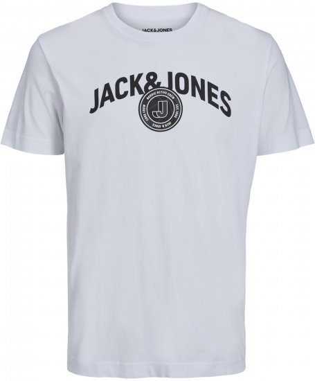 Jack & Jones Ounce Logo T-Shirt White - T-shirts - T-shirts i store størrelser - 2XL-14XL