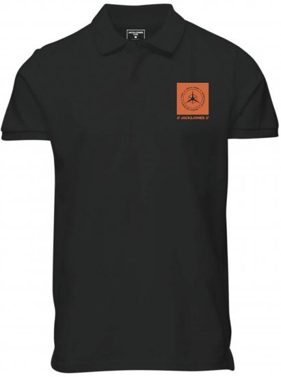 Jack & Jones Conrad Polo Short Sleeve Black - Polotrøjer - Polotrøjer 2XL-8XL
