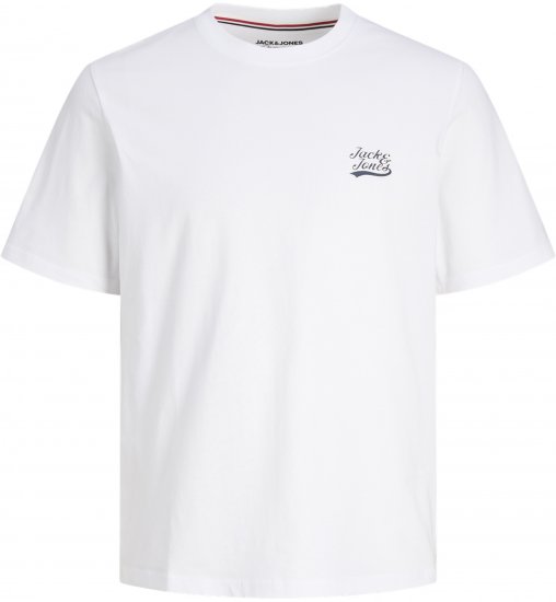 Jack & Jones Trevor T-Shirt White - T-shirts - T-shirts i store størrelser - 2XL-14XL