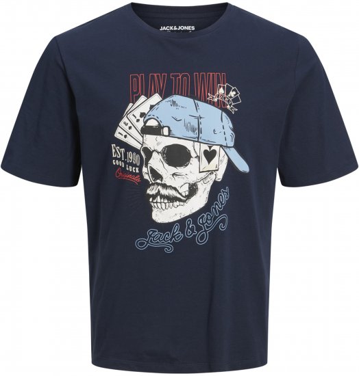 Jack & Jones Roxbury T-Shirt Navy - T-shirts - T-shirts i store størrelser - 2XL-14XL