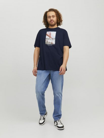 Jack & Jones Copenhagen Photo T-Shirt Navy - T-shirts - T-shirts i store størrelser - 2XL-14XL