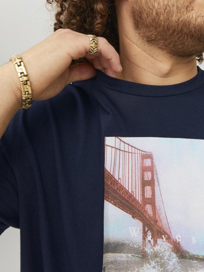 Jack & Jones Copenhagen Photo T-Shirt Navy - T-shirts - T-shirts i store størrelser - 2XL-14XL