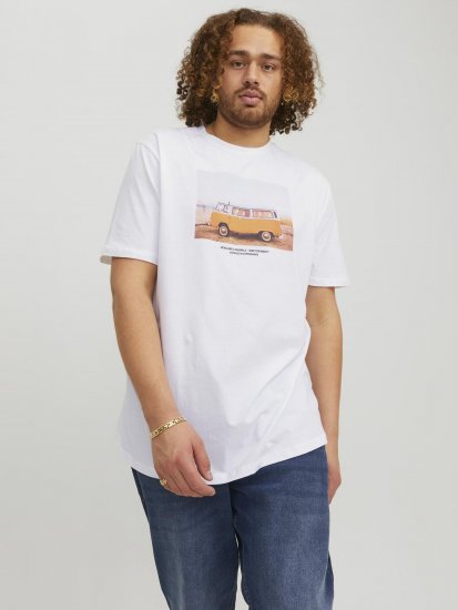 Jack & Jones Copenhagen Photo T-Shirt White - T-shirts - T-shirts i store størrelser - 2XL-14XL