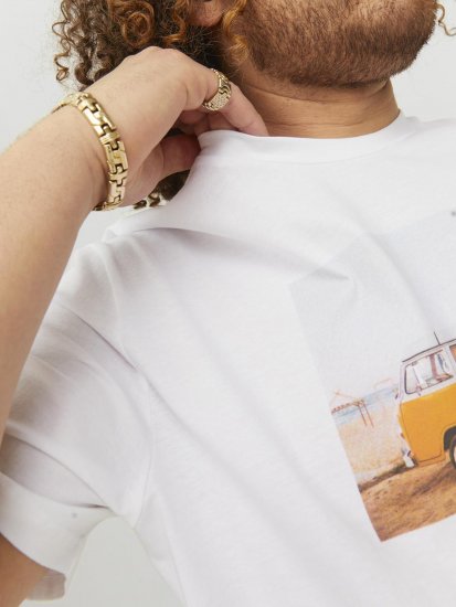 Jack & Jones Copenhagen Photo T-Shirt White - T-shirts - T-shirts i store størrelser - 2XL-14XL