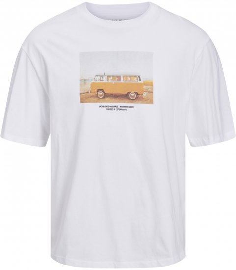 Jack & Jones Copenhagen Photo T-Shirt White - T-shirts - T-shirts i store størrelser - 2XL-14XL