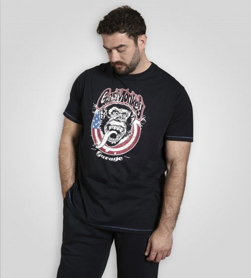 D555 Birkenhead T-Shirt Gas Monkey Garage Navy - T-shirts - T-shirts i store størrelser - 2XL-14XL