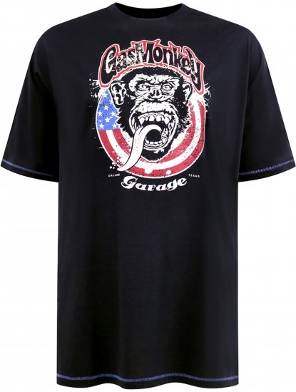 D555 Birkenhead T-Shirt Gas Monkey Garage Navy - T-shirts - T-shirts i store størrelser - 2XL-14XL
