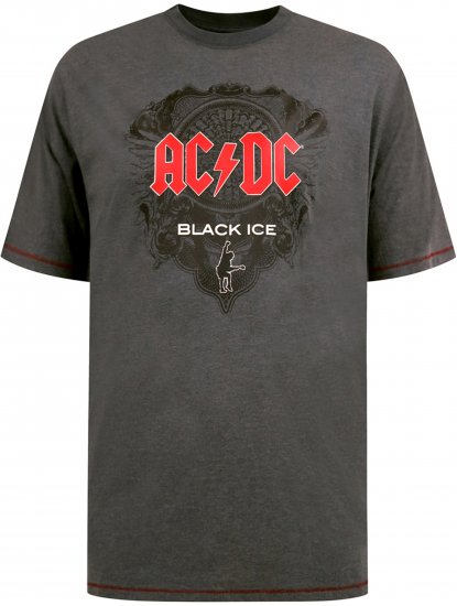 D555 Clydebank T-Shirt Official AC/DC Black Ice Grey - T-shirts - T-shirts i store størrelser - 2XL-14XL
