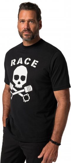 JP1880 T-Shirt Short Sleeve Skull Race Black - T-shirts - T-shirts i store størrelser - 2XL-14XL