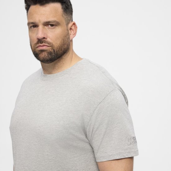 North Latitude T-Shirt O-Neck Grey Melange TALL - TALL T-shirts - Lange T-shirts Mænd