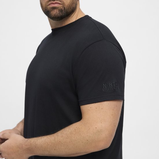 North Latitude T-Shirt O-Neck Black TALL - TALL T-shirts - Lange T-shirts Mænd