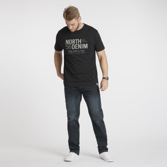 North Latitude Denim Printed T-Shirt Black TALL - TALL T-shirts - Lange T-shirts Mænd