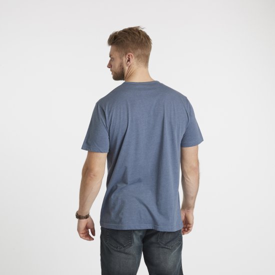 North Latitude Denim Printed T-Shirt Blue Melange TALL - TALL T-shirts - Lange T-shirts Mænd