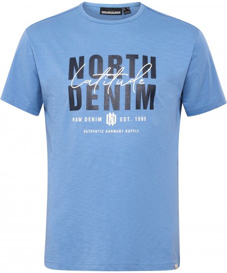 North Latitude Denim Printed Logo T-Shirt Dusty Blue TALL - TALL T-shirts - Lange T-shirts Mænd