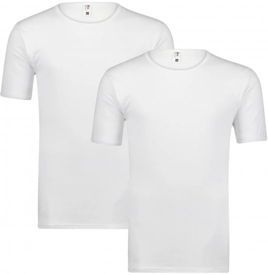 Adamo Royal Fine Ribbed Under-T-shirt 2-Pack White - Undertøj og badetøj - Badetøj og Undertøj i store størrelser 