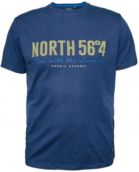 North Latitude 99865 Printed T-Shirt Blue - T-shirts med print i store størrelser - T-shirts med print i store størrelser