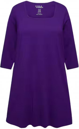 Ulla Popken Square Neckline Knit Swing A-line Pocket Tunic Lily - T-shirts - 