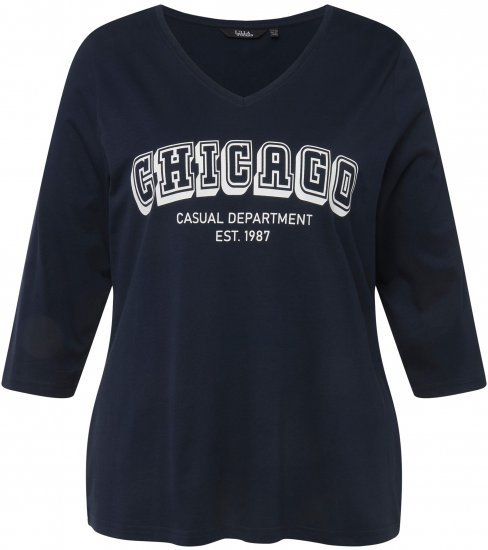 Ulla Popken City Name Graphic Tee Navy - Trykte T-shirts til kvinder - Printede T-shirts til Damer