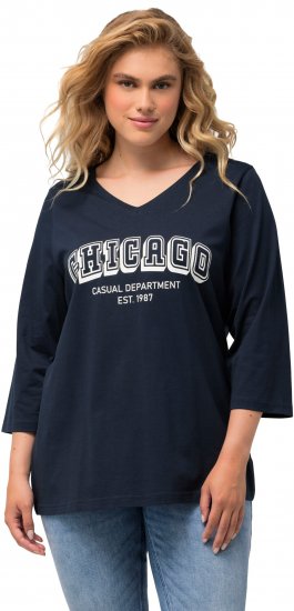 Ulla Popken City Name Graphic Tee Navy - Trykte T-shirts til kvinder - Printede T-shirts til Damer