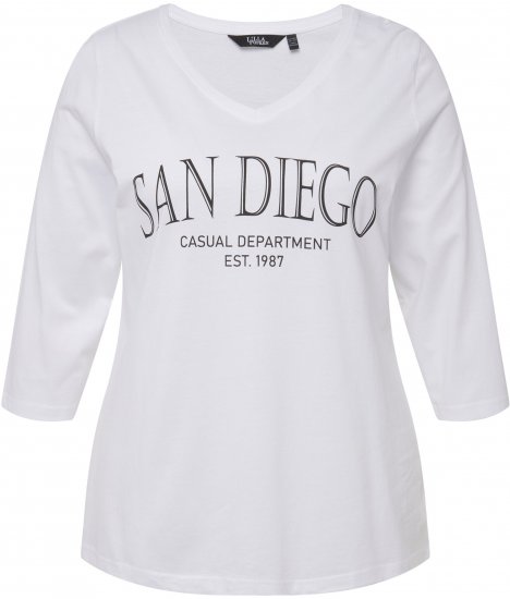 Ulla Popken City Name Graphic Tee Snow White - Trykte T-shirts til kvinder - Printede T-shirts til Damer