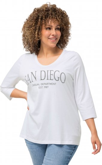 Ulla Popken City Name Graphic Tee Snow White - Trykte T-shirts til kvinder - Printede T-shirts til Damer