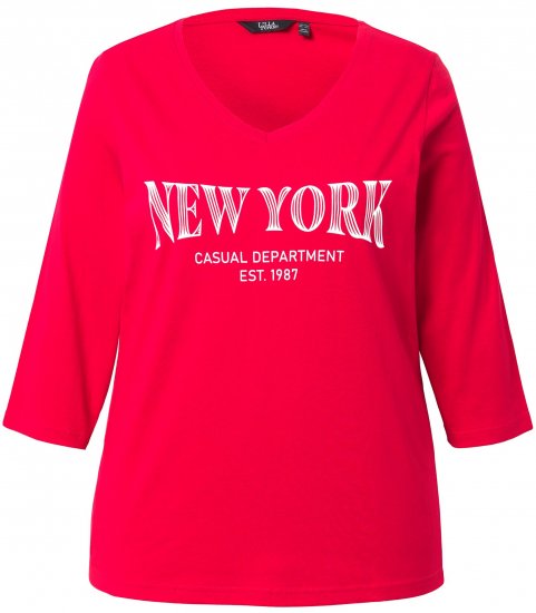 Ulla Popken City Name Graphic Tee Lychee - Trykte T-shirts til kvinder - 