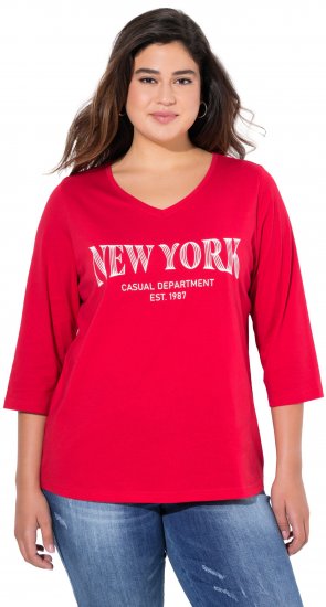 Ulla Popken City Name Graphic Tee Lychee - Trykte T-shirts til kvinder - 