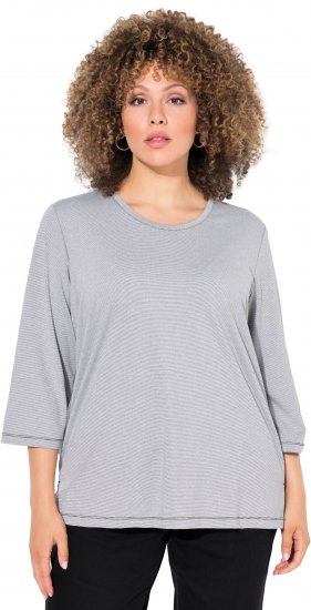 Ulla Popken Decorative Seam Short Sleeve Tee Grey - T-shirts - T-shirts til kvinder