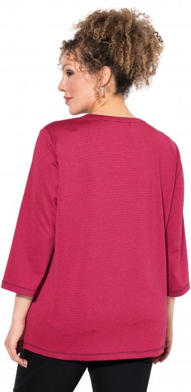 Ulla Popken Decorative Seam Short Sleeve Tee Red - T-shirts - 