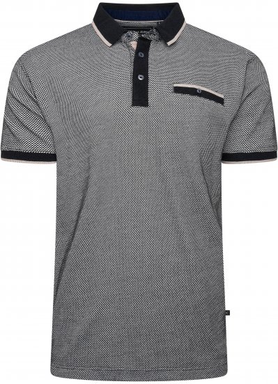 Kam Jeans 5525 Raised Dobby Fabric Polo with Tipping Black - Polotrøjer - Polotrøjer 2XL-8XL