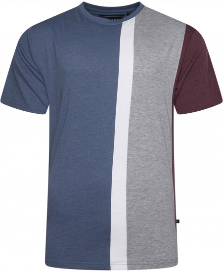 Kam Jeans 5782 Cut and Saw Vertical Stripe Tee Indigo - T-shirts - T-shirts i store størrelser - 2XL-14XL