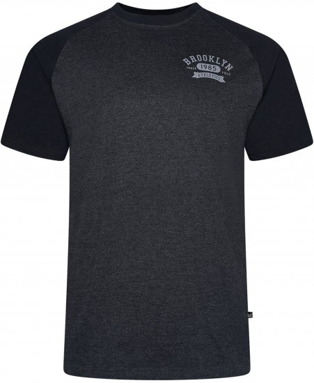 Kam Jeans 5783 Raglan Tee with Brooklyn Chest Print Black - T-shirts - T-shirts i store størrelser - 2XL-14XL