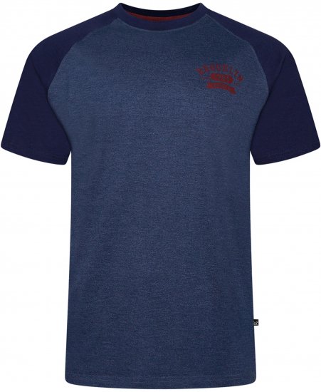 Kam Jeans 5783 Raglan Tee with Brooklyn Chest Print Navy - T-shirts - T-shirts i store størrelser - 2XL-14XL